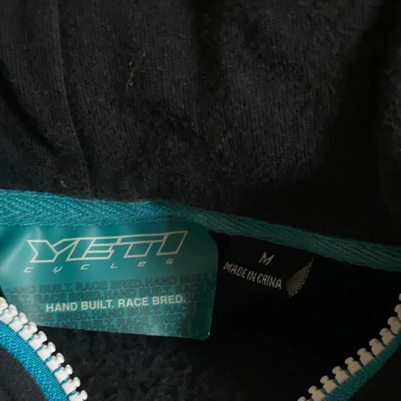 Yeti cycles black/turquoise hoodie. - Picture 2 of 7